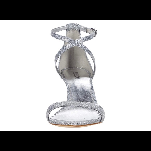 NIB Michael Kors Ava Mid Sandal Glitter Mesh - Picture 3 of 5